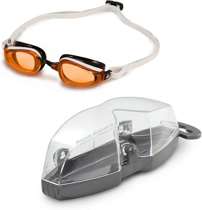 AQUA SPHERE MICHAEL PHELPS SWIMMING GOGGLES K180 ORANGE WHITE/BLACK - ORANGE - Brand New
