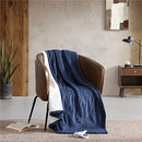 SHABBY CHIC PERFECT FIT SOFT HEAT HEATED THROW BLANKET - INDIGO - Like New
