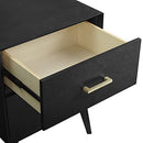 DECORO METRO TWO DRAWER NIGHTSTAND BED SIDE TABLE, BLACK - BLACK - Like New