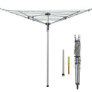 JS HANGER COLLAPSIBLE 4-ARM ROTARY UMBRELLA RACK CLOTHESLINE 131FT - GRAY - Like New