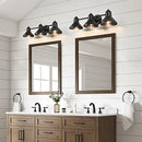 Bathroom Light Fixtures, 3-Light Vanity Light Over Mirror, Matte Black Metal - Like New