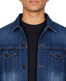 BLU ROCK MEN'S REGULAR-FIT CLASSIC DENIM JACKET - SIZE: MEDIUM - DARK WASH - Like New