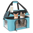 BEJIBEAR LARGE CAT CARRIER FOR 2 CATS 20 LBS - PATTERN 001 - BLUE - Like New