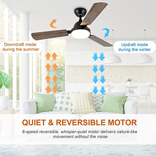 Simple Deluxe 44-inch Ceiling Fan with LED Light and Remote Control - Like New