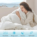 HEYCUZI DOWN FEATHER COMFORTER KING SIZE - WHITE - Like New
