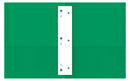 OFFICE DEPOT BRAND 2-POCKET TEXTURED PAPER FOLDERS PRONGS PACK OF 10 - GREEN - Brand New