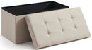 ORNAVO HOME 30" FOLDING STORAGE OTTOMAN LARGE STORAGE OTTOLINEN30 - BEIGE - Like New