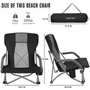 G4Free Low Sling Folding Beach Camping Chairs Compact Concert B08HWJR1LJ Black - Like New