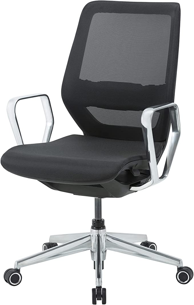 WorkPro Sentrix Ergonomic Mesh Mid-Back Manager Chair Fixed Arms 9579648 - Black Like New