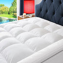 ELEMUSE Extra Thick Cooling Queen Mattress Topper 1300 GSM Overfilled Pillow - Like New
