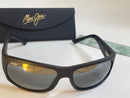MAUI JIM LONGBOARD POLARIZED SUNGLASSES - MATTE BLACK RUBBER/GRAY 222-2M - Like New