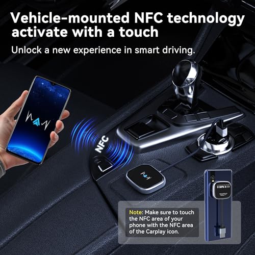 Vnilrgle BY969C Wireless Android Auto Adapter, Latest NFC Touch, SILVERY - Brand New