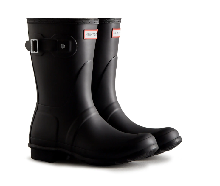 WFS1000RMA HUNTER Women's Original Short Rain Boot Black Matte 5 - Like New