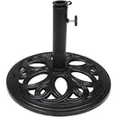 SUNNYDAZE 24LB CAST IRON PATIO UMBRELLA BASE HEAVY-DUTY ROUND METAL - BLACK - Like New