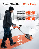 VOLTASK 12INCH SNOW BLOWER, 10 AMP DIRECTIONAL PLATE, ESS001-120OR-USVK-ORANGE - Like New