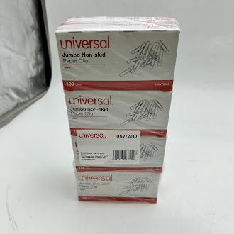 UNIVERSAL 100 PAPER CIPS -JUMBO NON-SKID/8 PACKS - SILVER - Brand New