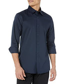 AMAZON ESSENTIALS MEN'S SLIM FIT LONG SLEEVE DRESS SHIRT - SIZE: MEN L - NAVY - Brand New