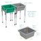 ECR4KIDS 2-STATION SAND AND WATER ADJUSTABLE PLAY TABLE ELR-12401 - GRAY/EMERALD - Like New