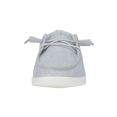 121413058 HEY DUDE WENDY SLIP-ON WOMEN'S SHOE CHAMBRAY/ LIGHT GRAY SIZE 6 New