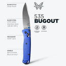 Benchmade Bugout Outdoor EDC Folding Knife, Slim, Lightweight (535) - BLUE - Like New