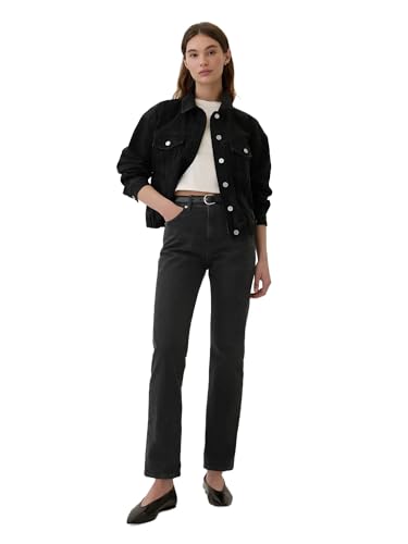 GAP WOMEN'S HIGH RISE STRAIGHT FIT DENIM JEANS SIZE: WOMEN 29 WASHED BLACK - Brand New