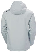 34442 HELLY-HANSEN MEN CREW HOODED JACKET 2.0, GRAY FOG, SIZE LARGE - Brand New