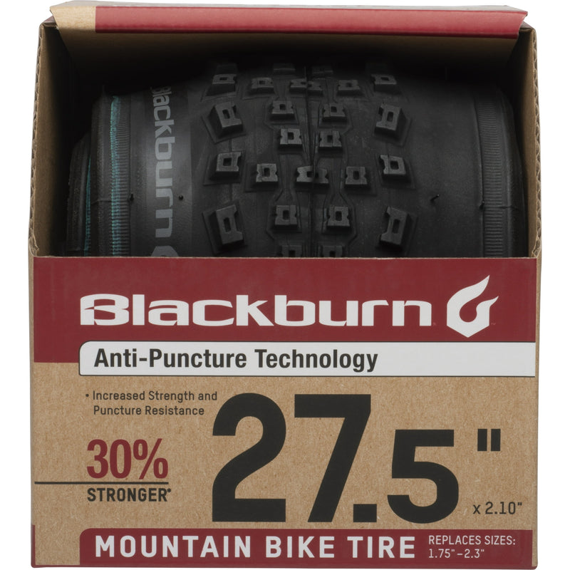 BLACKBURN MOUNTAIN BIKE TIRE, 27.5" X 2.10" ANTI-PUNCTURE TECHNOLOGY - BLACK - Like New