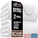 GORILLA GRIP WASHABLE HEAVY ABSORBENCY INCONTINENCE BED PADS 2 PACK WHITE - Like New