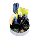 KANTEK ROTATING DESK ORGANIZER 8 COMPARTMENTS PLASTIC ORG620 - BLACK/SILVER - Like New