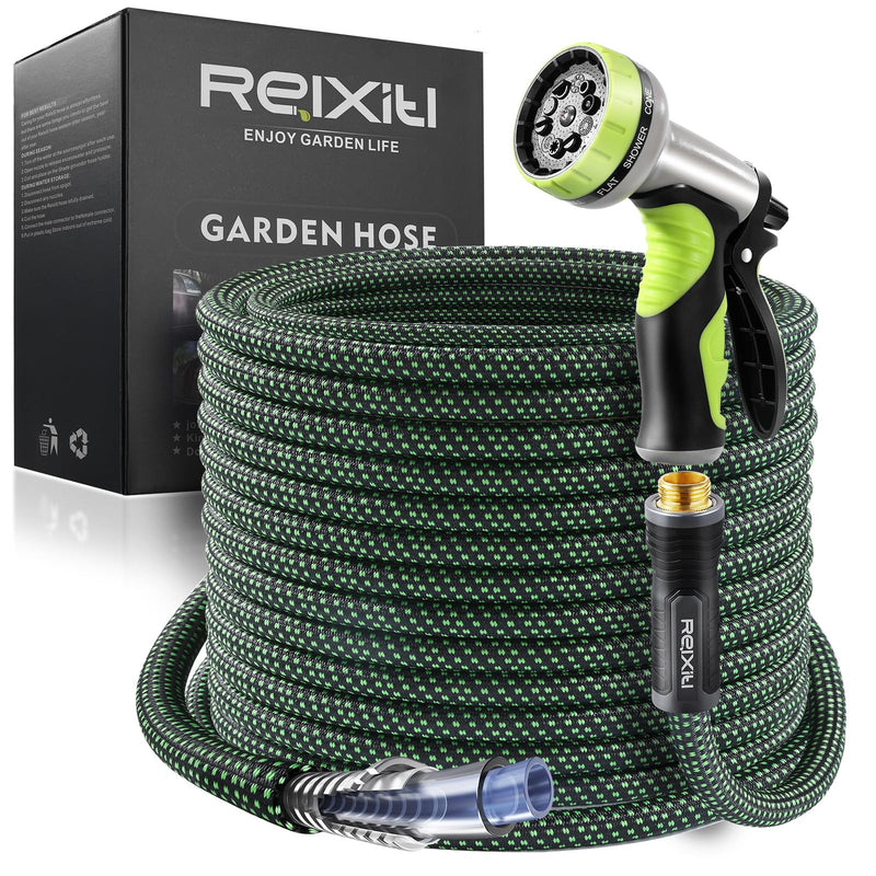 RELXITL GARDEN HOSE, FLEXIBLE WATER HOSE, 10 FUNCTION SPRAYER ( 50FT) - GREEN - Like New