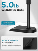 InnoGear Adjustable Desk Microphone Stand Weighted Base Soft Grip MS542 Black - Like New