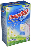 DAMPRID FG83K 14-OUNCE HANGING MOISTURE ABSORBER FRESH SCENT 3-PACK MULTICOLOR - Brand New