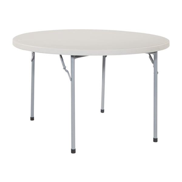 OFFICE STAR RESIN MULTIPURPOSE 48" ROUND TABLE, 4-FEET, GRAY - - Scratch & Dent