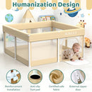 JUNLLY 50X50 FOLDABLE PLAYPEN WITH MAT OUTDOOR PLAYPEN OMZ-ZD-127 - KHAKI - Like New