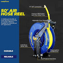 Goodyear Air Hose Reel Retractable 1/2"x50' Foot Long 300 Psi L820154G - BLUE Like New