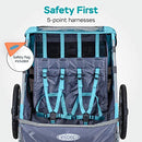 INSTEP SYNC AND TAKE 2 Double SeatBIKE TRAILER FOR KIDS 12-QE127 - LIGHT BLUE - Like New