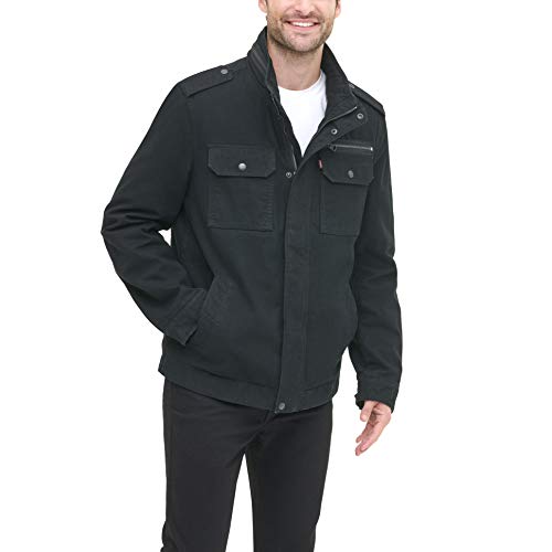 Levi's Men's Washed Cotton Military Jacket - SIZE: MEN XL - BLACK FILLED - Like New