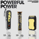 LQT HAIR CLIPPERS 3-PIECE MEN'S PROFESSIONAL CORDLESS HAIRCUTTING - GOLD/BLACK - Like New