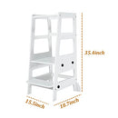 ZYTTY TODDLER STEP STOOL, WOODEN HELPER WHITE - VC-SS03W - WHITE - Like New