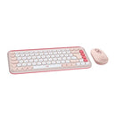 Logitech POP ICON Combo Bluetooth Keyboard and Mouse Combo Keys Buttons- ROSE - Like New