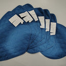 GENERIC 7 PIECE SOLID PLACEMAT SET FOR ROUND TABLE - BLUE - Like New