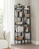 VASAGLE 5 TIER SHELF LADDER BOOKCAS STORAGE STAND ULLS109B56 - BLACK BLACK - Like New