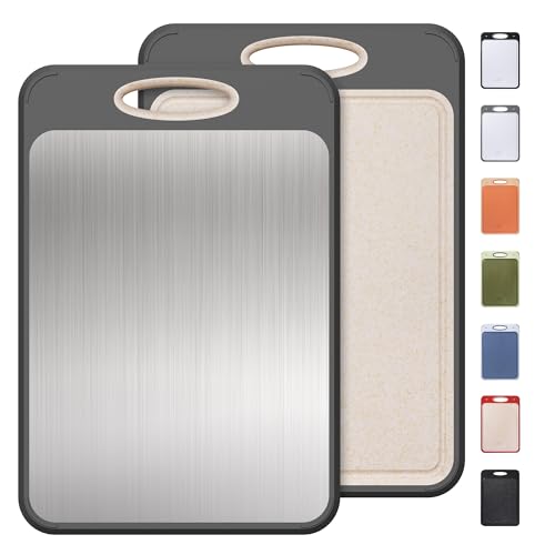 SOCISEN STAINLESS STEEL CUTTING BOARD, DOUBLE SIDED FOOD GRADE, MEDIUM SIZE - Like New
