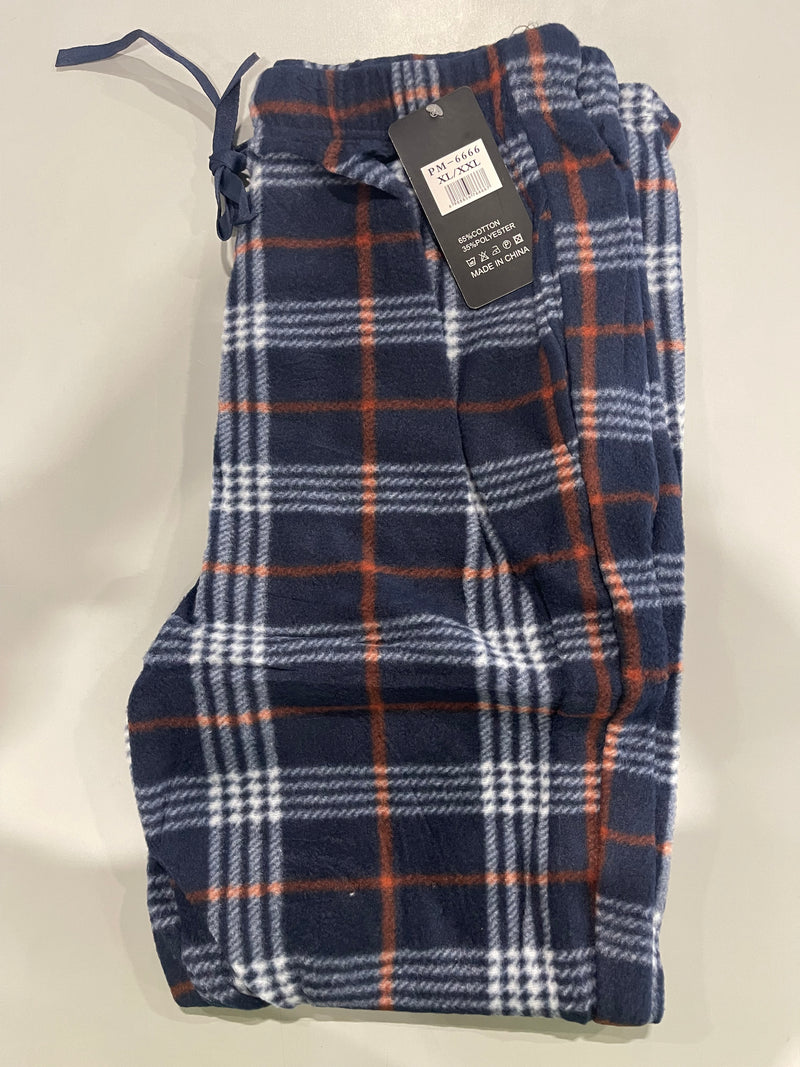 YUNA PAJAMA PANTS WOMENS MULTI PLAID ELASTIC WAIST - SIZE: XL/2XL - BLUE/ORANGE - Brand New