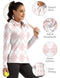 FKEEP Women Long Sleeve Golf Sport Top Athletic Activewear Pink Checked M - Brand New