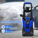LWQ PRESSURE WASHER POWER WASHER 4 QUICK CONNECT NOZZLES 1 FOAM CANNON - BLUE - Like New