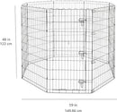AMAZON BASICS FOLDABLE OCTAGONAL DOG PLAYPEN SINGLE DOOR 48" - X-LARGE - BLACK - Like New