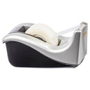 SCOTCH DESKTOP TAPE DISPENSER, SILVERTECH TWO-TONE, C60-ST - BLACK/SILVER - Like New