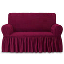 NICEEC LOVESEAT SLIPCOVER 1 PIECE EASY FITTED SOFA COUCH COVER - BURNGUNDYRED - Like New