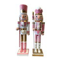 SANTAS WORKSHOP SANTA'S WORKSHOP INC 14" NUTCRACKER (SET OF 2) - PINK, GOLD - Like New